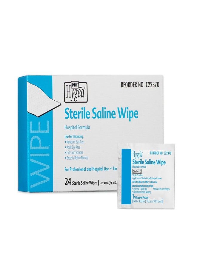 PDI Hygea C22370 Sterile Saline Wipe, 6" x 4", 24/bx - Image 1